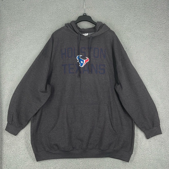 Majestic gray Houston Texans hoodie long sleeve kangaroo pocket men’s 4XL shirt - Picture 1 of 14